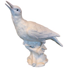 Vintage Ceramic Bird Figurine in White Valencian Colour