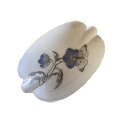 Royal Copenhagen Dish No 1276/960 with Blue Flower and Butterfly Motif