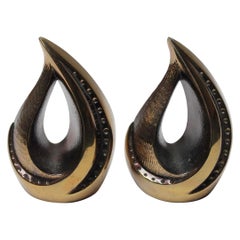 Pair of Ben Seibel for Jenfredware Brass "Flame" Bookends