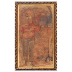 Iris Brody Oil Wash on Masonite Figural Study