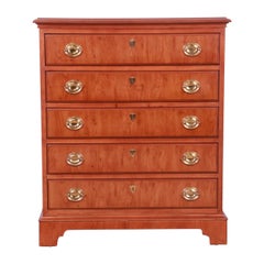 Retro Drexel Heritage Georgian Yew Wood Chest of Drawers