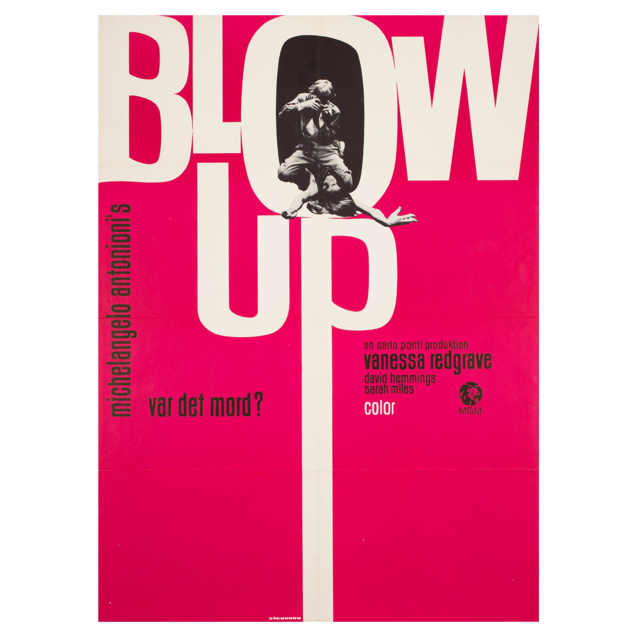 Affiche danoise du film Blow-up (Blow-up), 1967, Stevenov