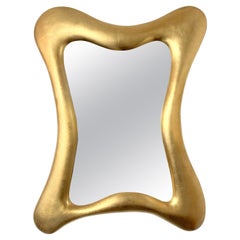 Free Form Gold Leaf Mirror by Banci. Italy, 1990s