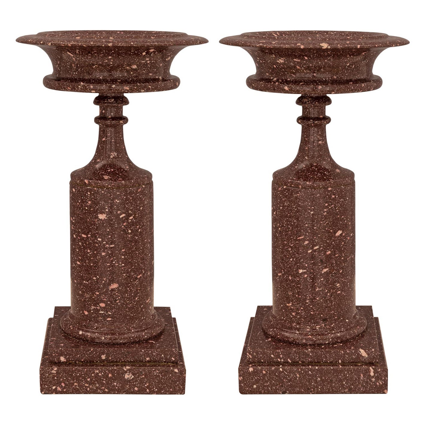 Pair of Italian 19th Century Grand Tour Period Imperial Porphyry Tazzas