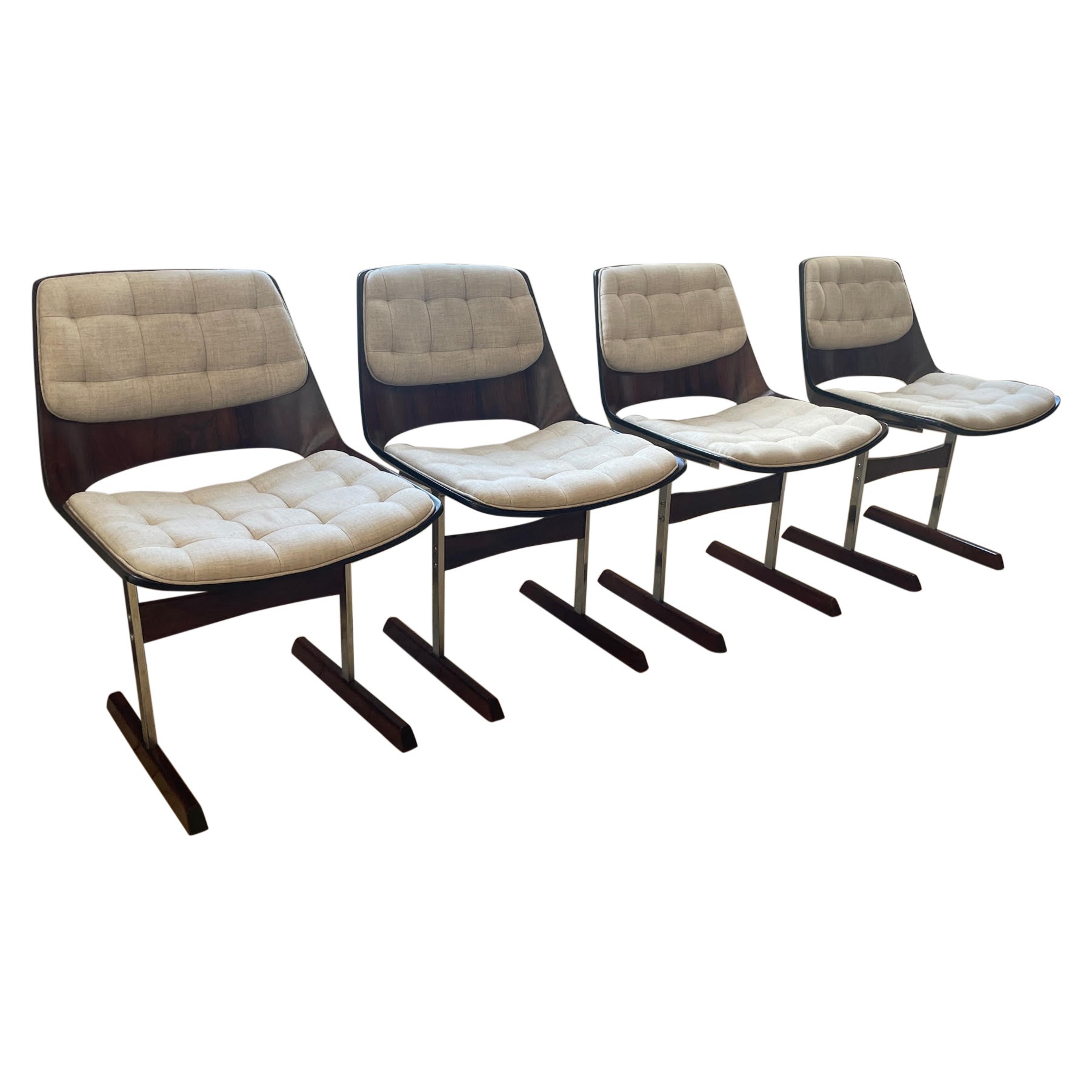 Jorge Zalszupin Marina Set of 8 Rosewood Brazilian Dining Chairs