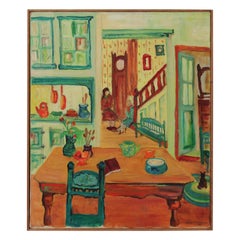 Postimpressionistisches Aquarell „Sag Harbor Interior Study“ von Barbara Hadden