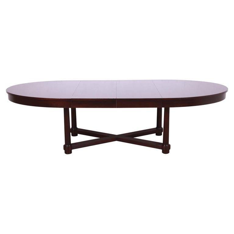 Barbara Barry for Baker Furniture Modern Neoclassical Mahogany Dining Table For Sale
