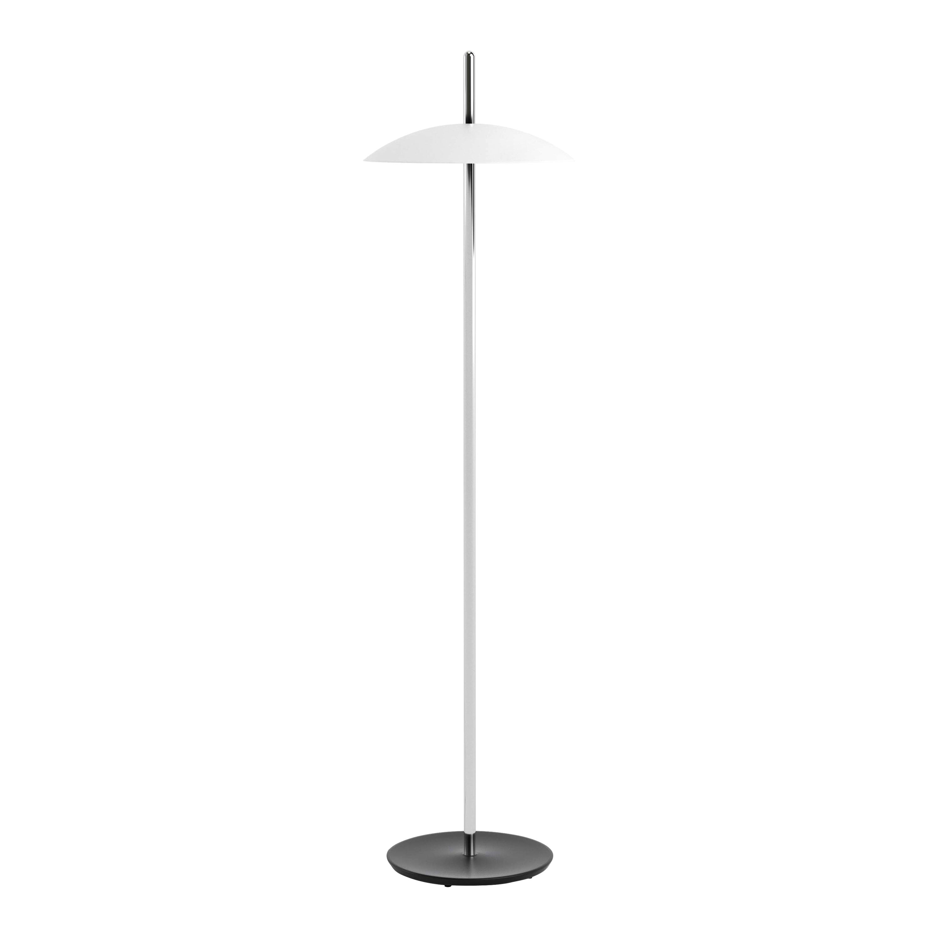 White and Nickel Signal Floor Lamp from Souda, in Stock For Sale