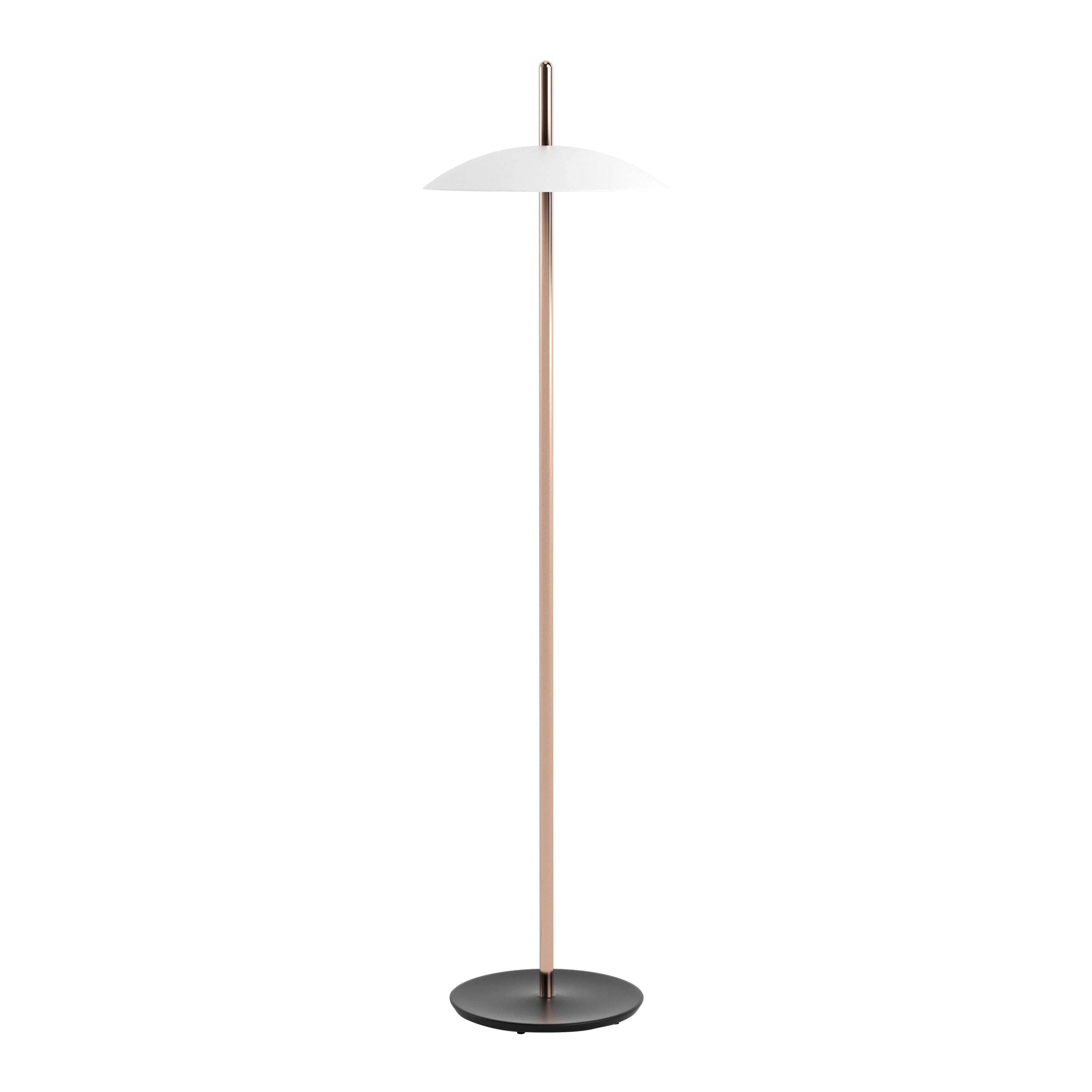 Lampadaire Signal blanc et cuivre de Souda, fabriqué sur commande