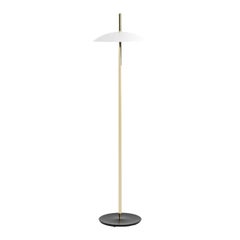 White and Brass Signal Floor Lamp from Souda, In Stock