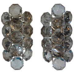 Pair of French Maison Bagues Crystal Prism Sconces