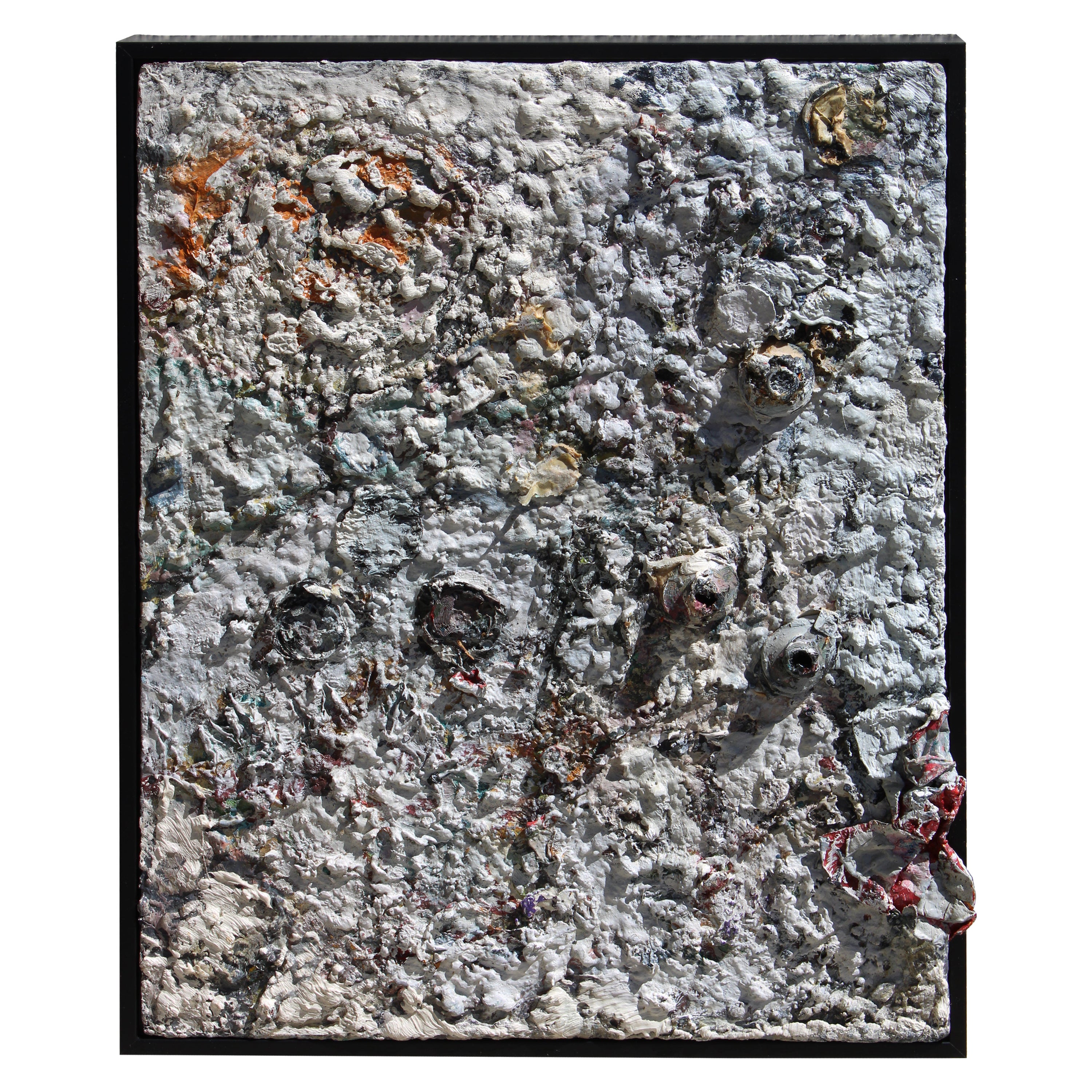 MidCentury Abstract Oil Mixed Media Painting ca. 1960s at 1stDibs