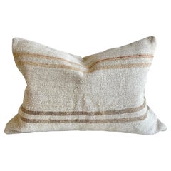 Vintage Turkish Rug Lumbar Pillow with Down Insert