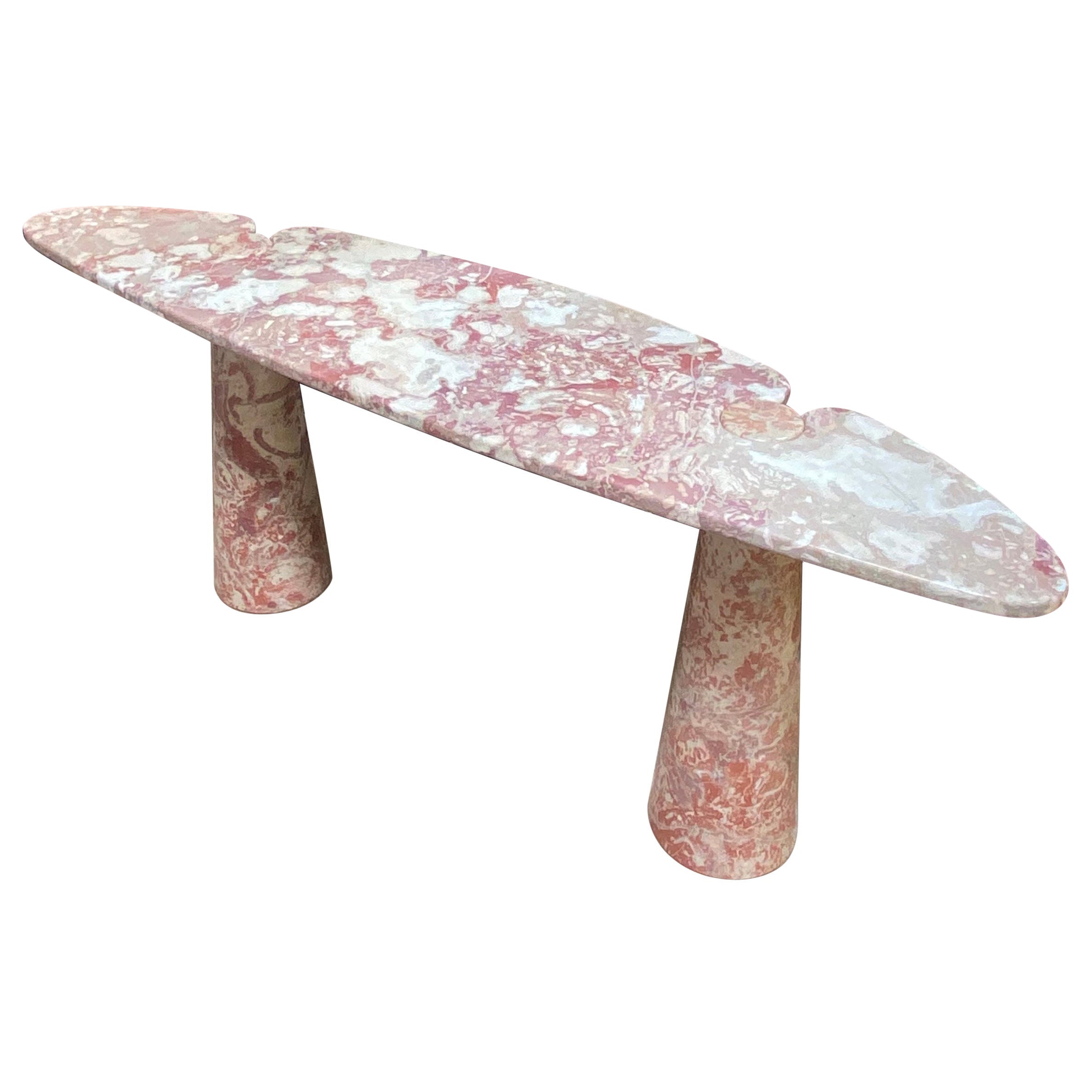 Angelo Mangiarotti Italian Eros Console Pink Marble for Skipper, 1971