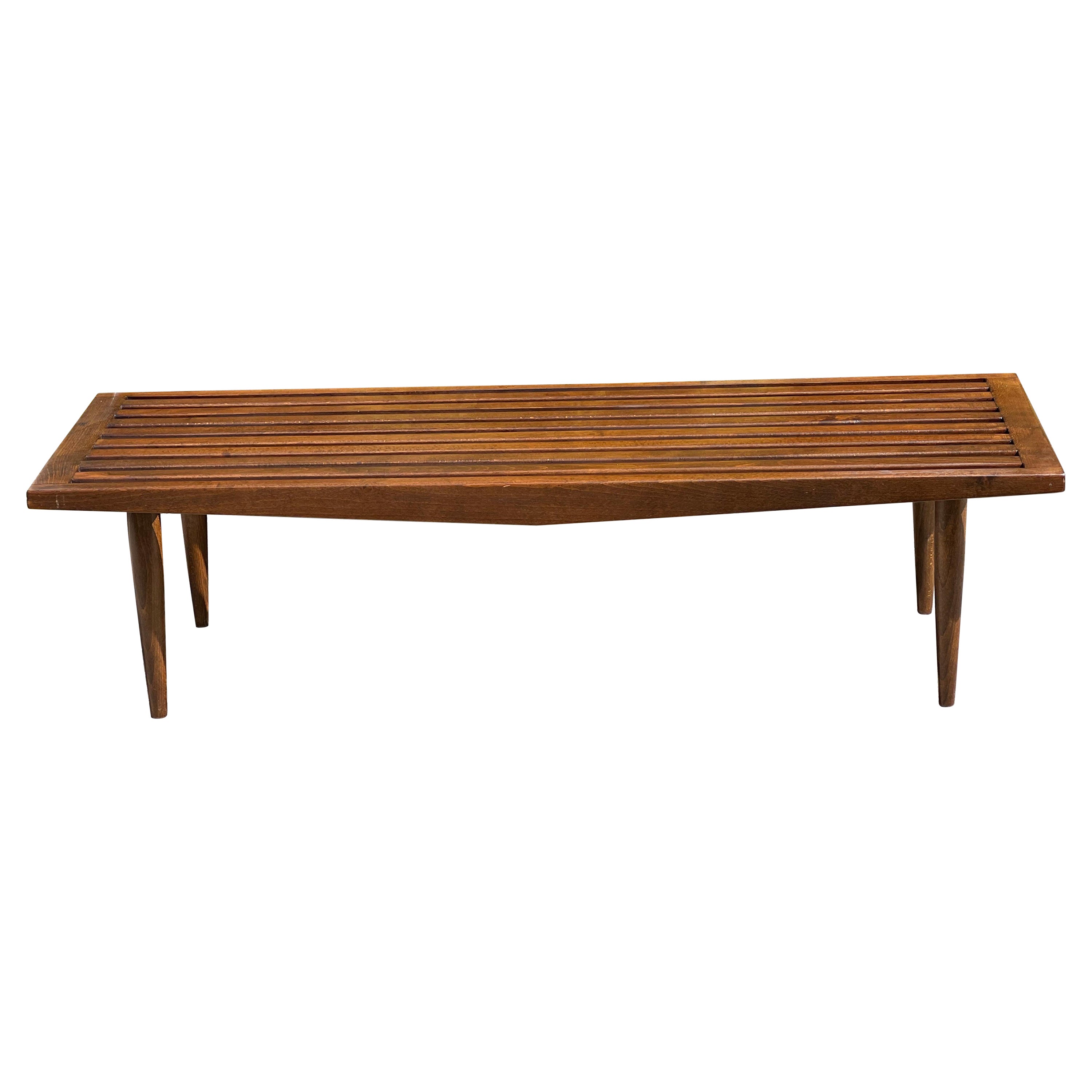 Vintage Mid-Century Modern Slat Bench or Coffee Table