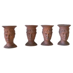 Terracotta Head Bust Sculptures, Set of 4