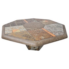 Table basse brutaliste en ardoise, 1970