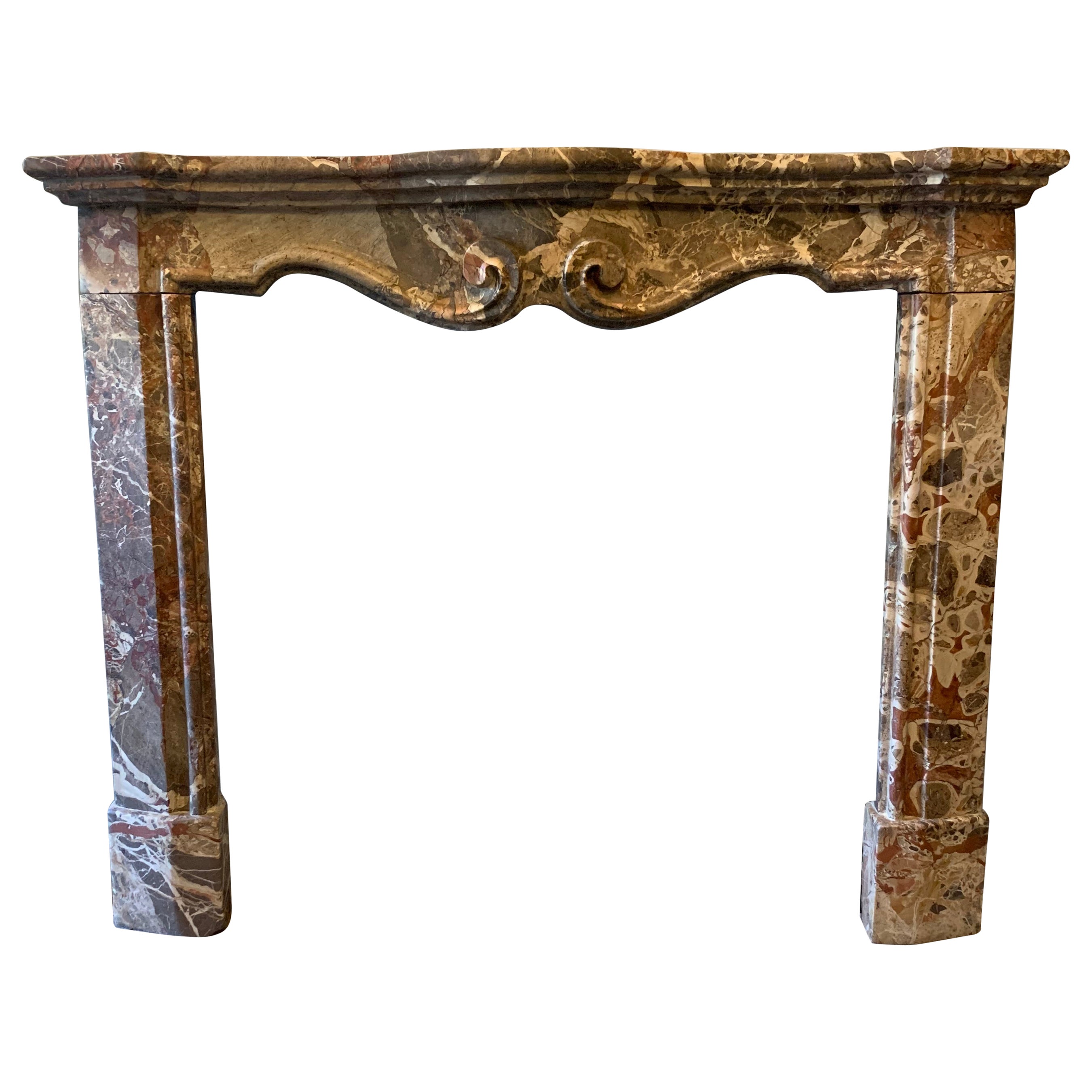 18th Century French Jasper Marble Chimneypiece For Sale