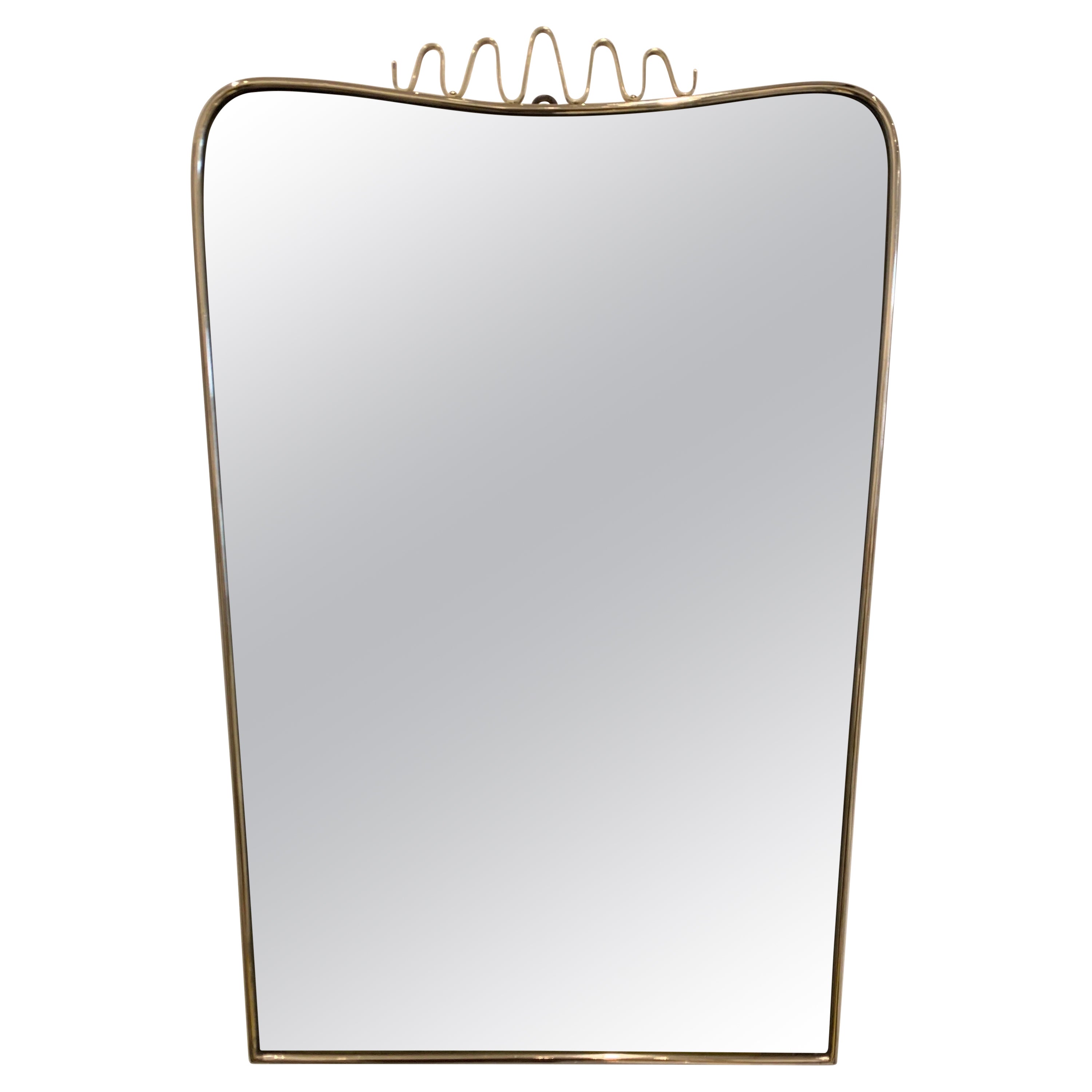 Brass Mirror Attibuted to Gio Ponti, 1940s