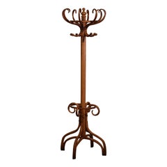 Used Early 20th Century Carved Bentwood Swivel "Perroquet" Coat Stand Thonet Style