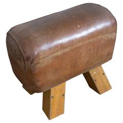 Early 20th Century French Leather Bench Seat 8