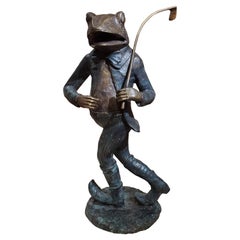 Large 20th Century Bronze Sculpture of Frog Dressed in 19th Century Golf Outfit