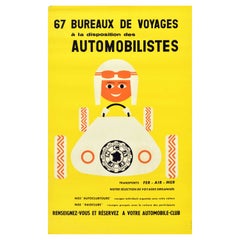Original-Vintage-Poster, Motoristische Reisebüros, Autorennen, Mid-Century