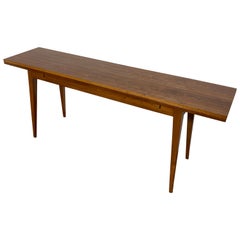 Edward Wormley for Dunbar console/table à manger à plateau rabattable en noyer, vers les années 1950