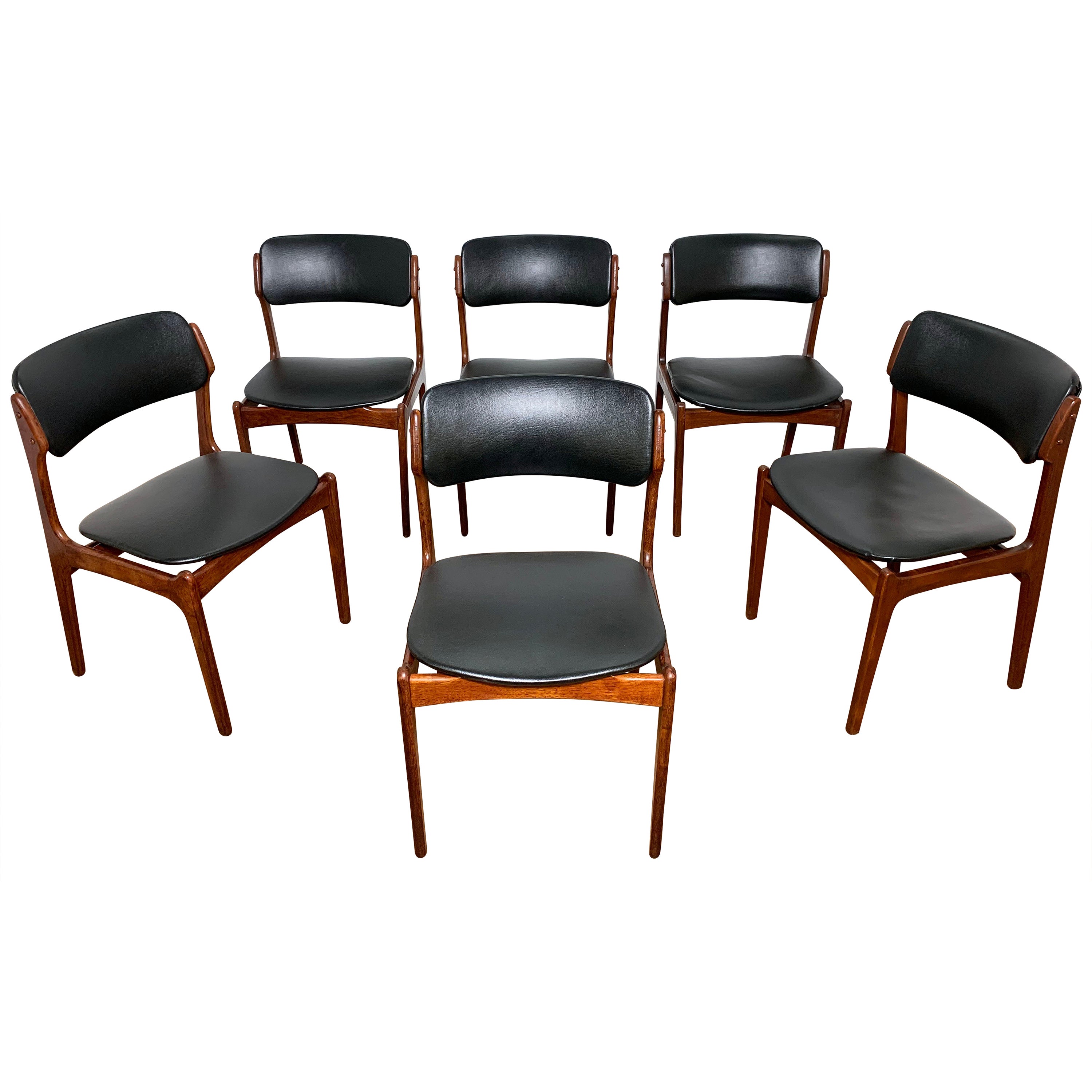 Set of Six Erik Buch Danish Teak Dining Chairs, Circa 1960s