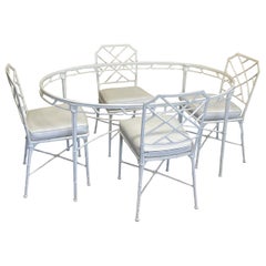Faux Bamboo "Calcutta" Patio Table & Chairs by Hall Bradley for Brown Jordan