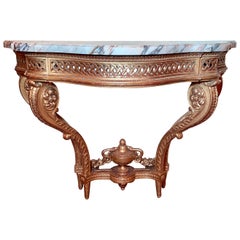 Antique French Louis XVI Gold Leaf & Marble Top Console, circa 1870