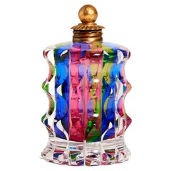 Vintage Rainbow Faceted Glass Vanity Jar