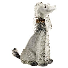 Murano Grey Glass Poodle
