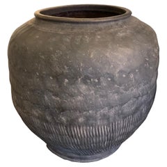 Charcoal Grey Textured Extra Extra Large Garden Pot, China, 1940s