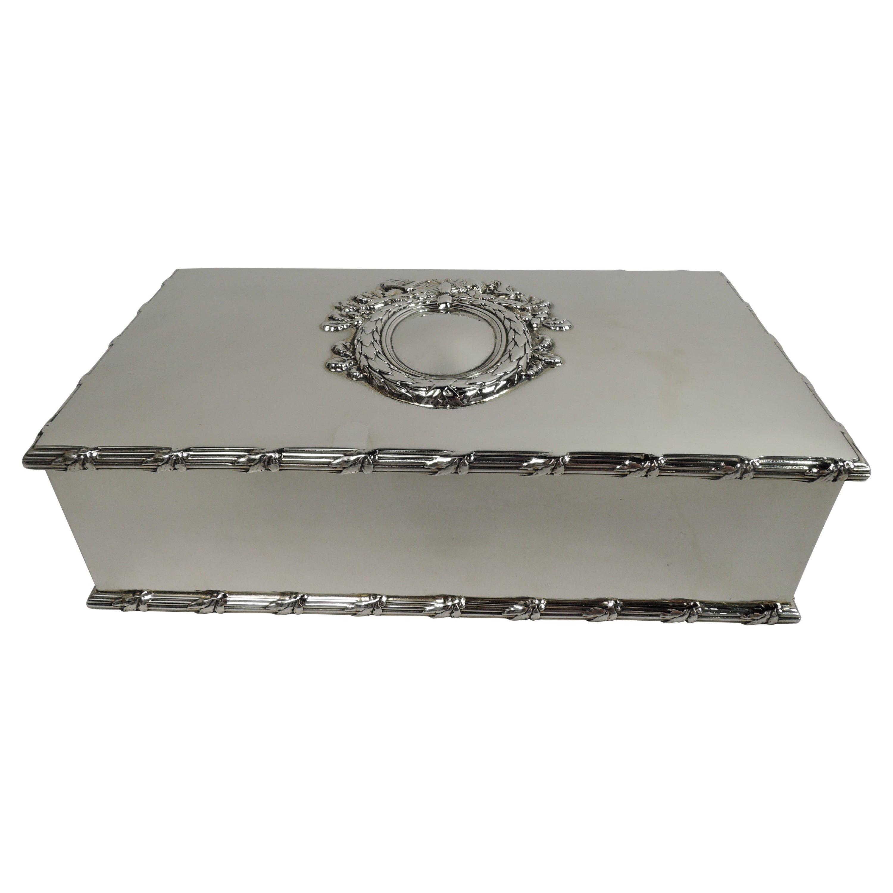 Antique Large Footed Wood Keepsake Box at 1stDibs