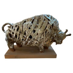Post Modern Studio Pottery Bull Sculpture