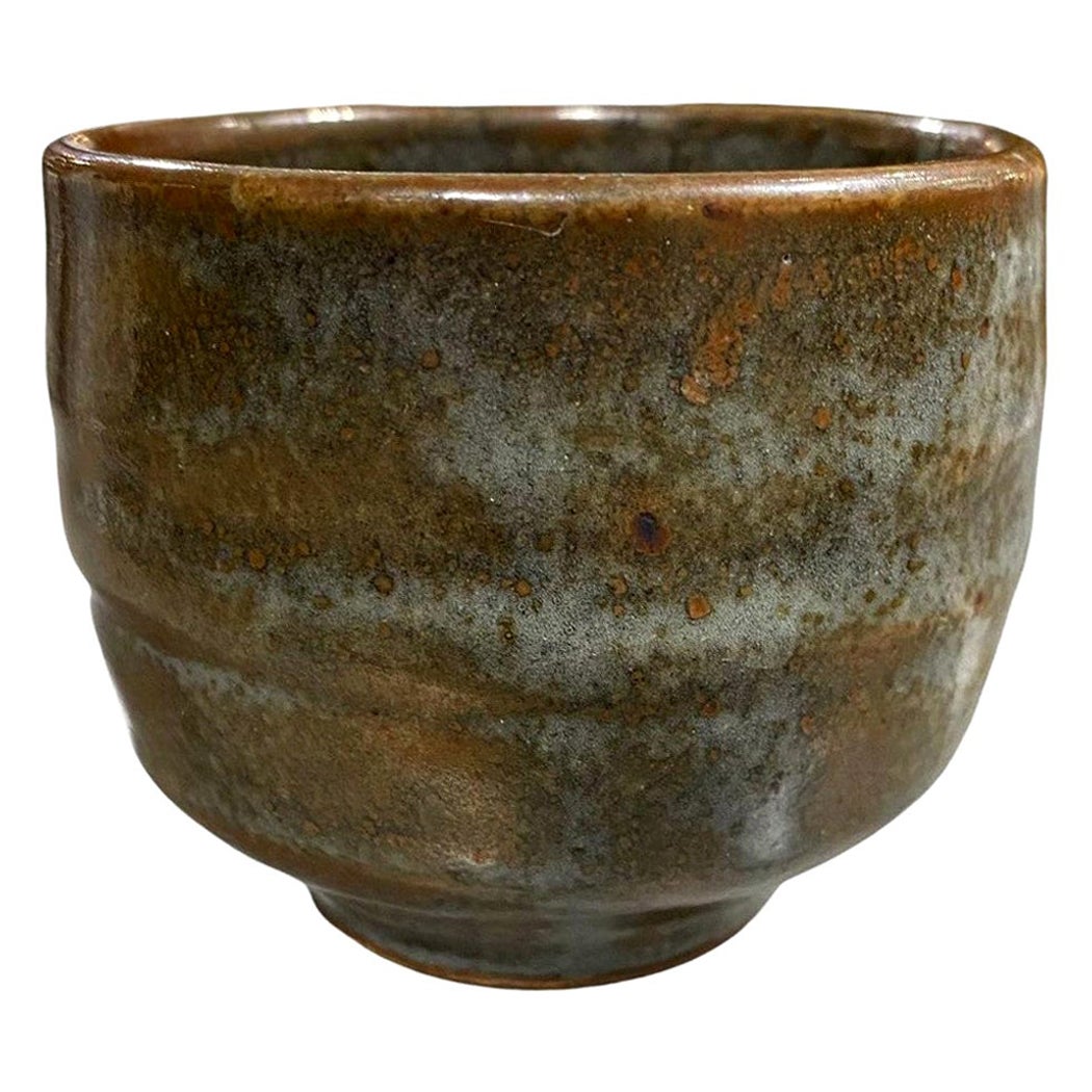 Japanisch-asiatische, signierte, glasierte Wabi-Sabi Yunomi-Teekanne aus Keramik, Volkskunst, Japanisch im Angebot