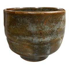 Japanese Asian Signed Glazed Pottery Ceramic Folk Art Wabi-Sabi Yunomi Teacup