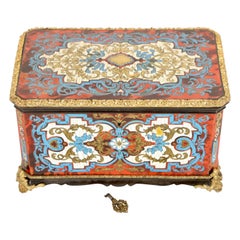 Antique French Boulle, Brass and Tortoiseshell Tea Caddy, 19th Century