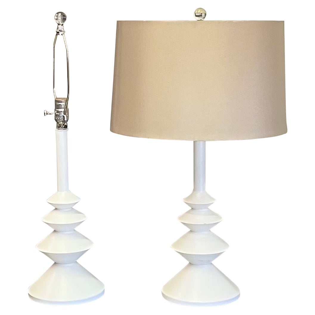 Pair of French Style Table Lamps in the Style of Alberto and Diego Giacometti