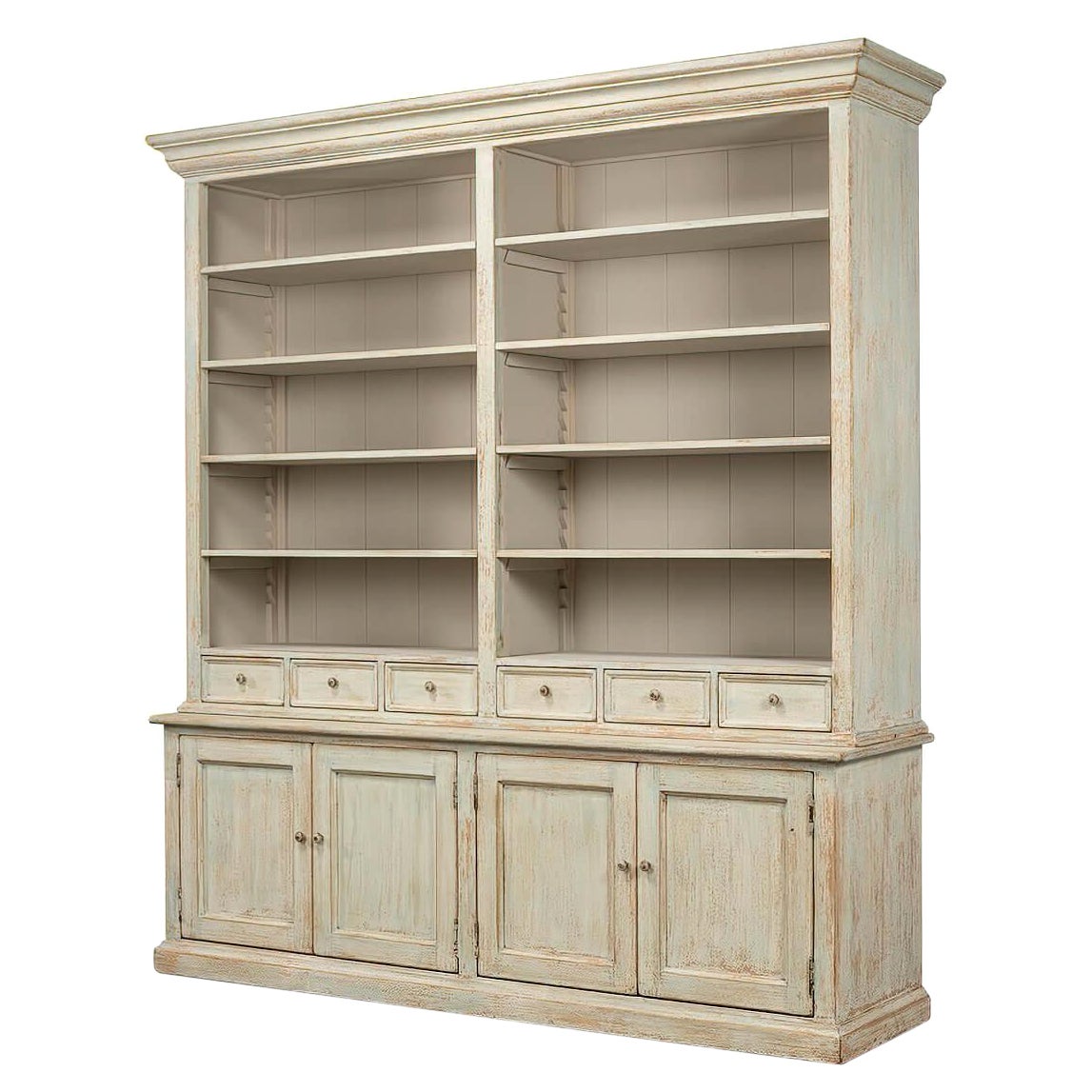 Rustic Painted Bookcase For Sale