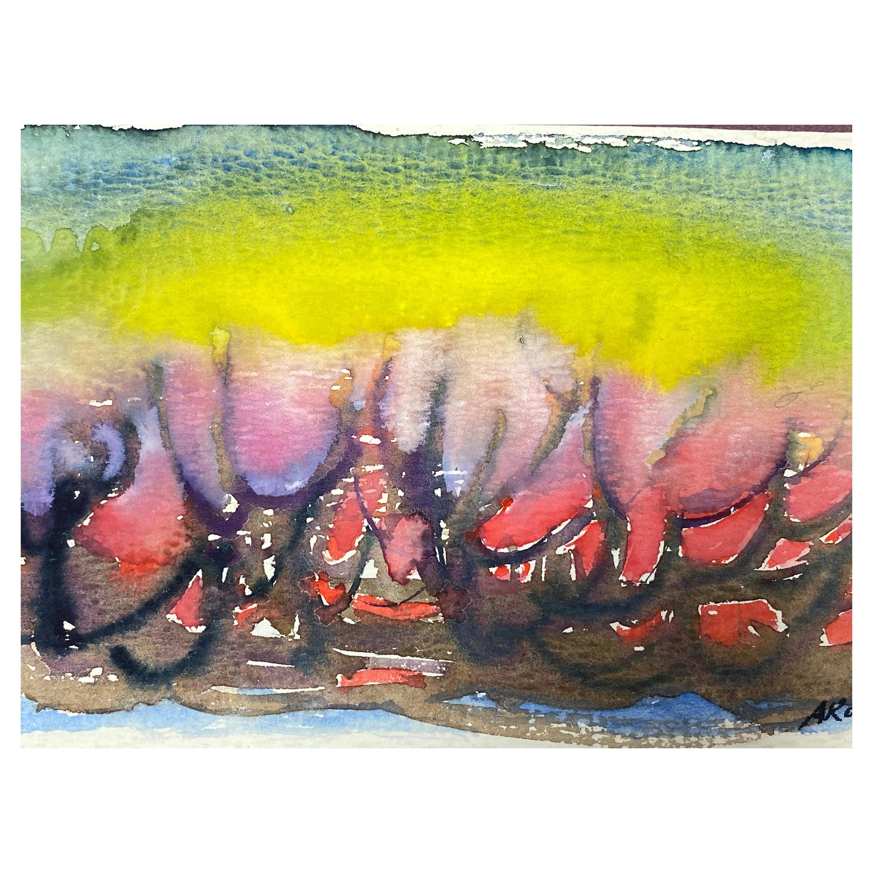Pittura astratta colorata, espressionista francese originale