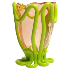 Contemporary Gaetano Pesce Indian Summer XL Vase Soft Resin Pink Lime