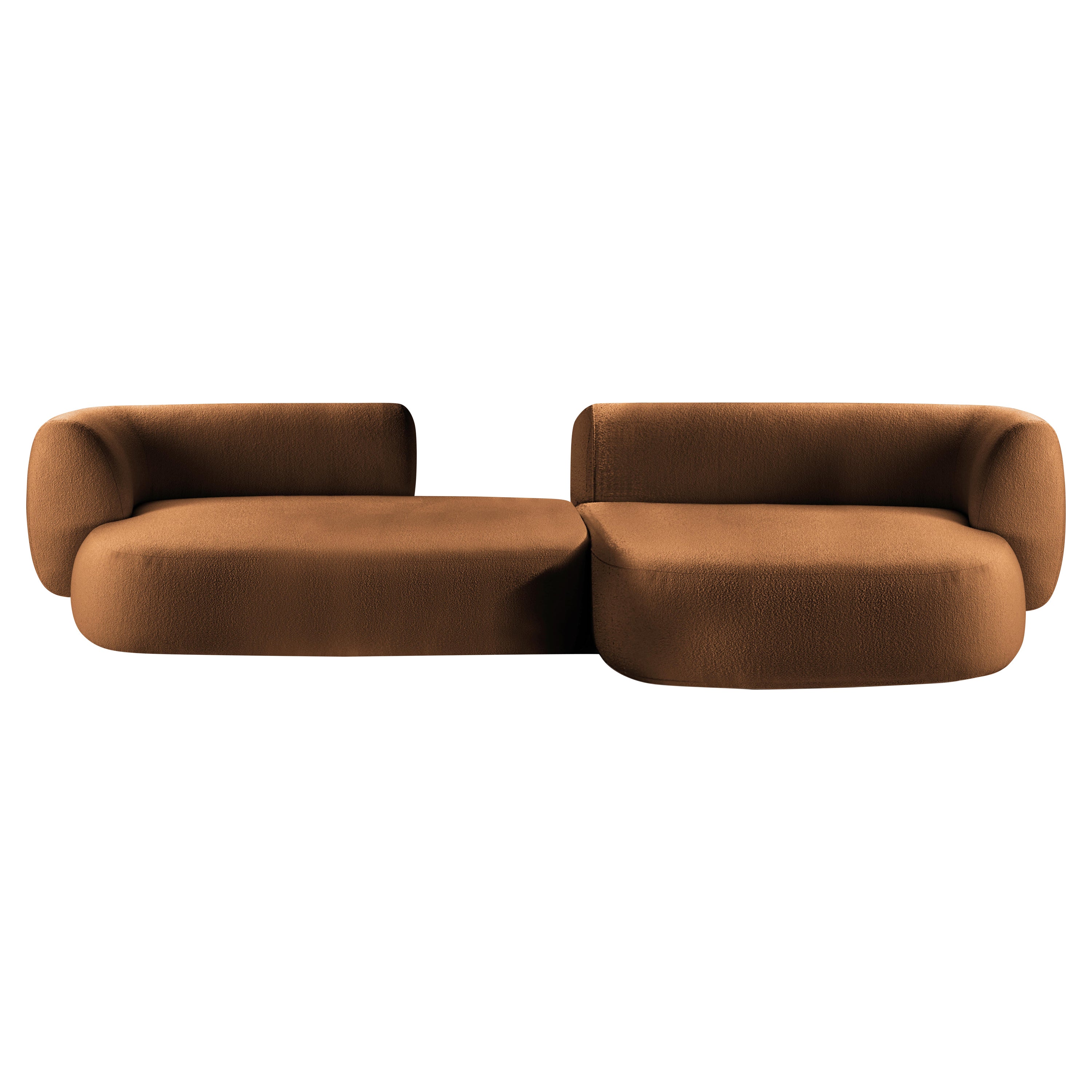21st Century Designed by Ferrianisbolgi Hug Modular Sofa Boucle Gold For Sale