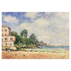 Maurice Mazeilie French Impressionist Signed Oil, Brittany Coastline