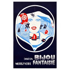 Affiche vintage d'origine Bijou Fantaisie fantaisie mode bijoux de marin