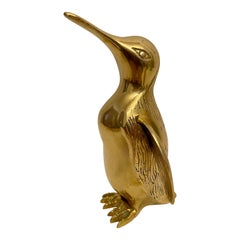 Vintage Hollywood Regency Brass Penguin Sculpture