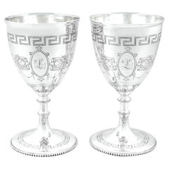 Antique Victorian 1858 Sterling Silver Goblets
