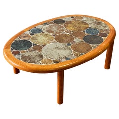 Tue Poulsen, Handcrafted Cocktail Table for Haslev, Ceramic Tile Solid Teak