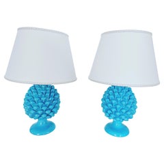 Caltagirone Ceramics a Pair of Blu Table Lamps only for today 